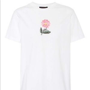 Ivory embroidered flower tshirt